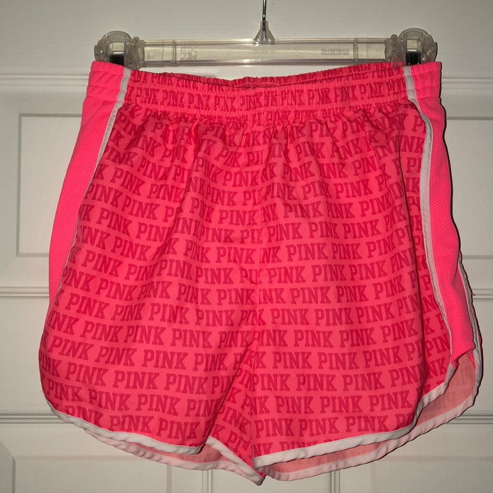 Neon pink Victoria’s Secret PINK gym shorts